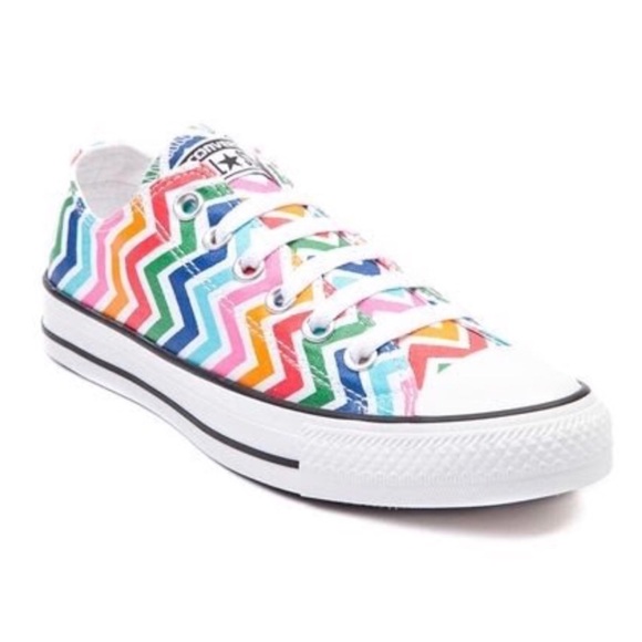 multi coloured converse shoes